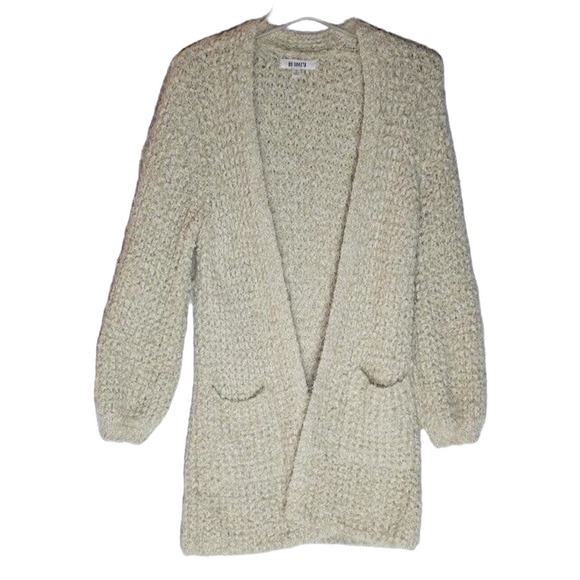 BB‎ Dakota Womens Cardigan Sweater Open Front Knit Beige Small S - Picture 1 of 6
